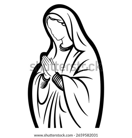 Vector illustration of the Virgin Mary. Our Lady of Guadalupe