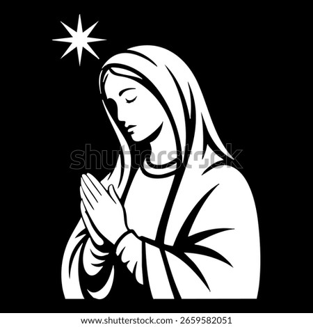 Vector illustration of the Virgin Mary. Our Lady of Guadalupe
