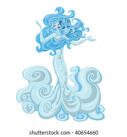  vector illustration, virgin and siren, cartoon concept, white background.