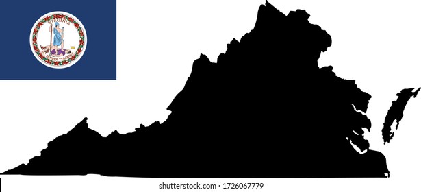 ilustración vectorial del mapa de Virginia con indicador