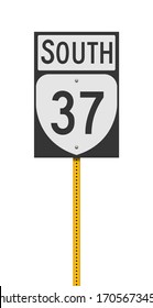 Vektorillustration-Illustration des Hinweises auf die Nationalstraße Virginia auf der gelbstgelben 