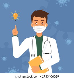 Vector Illustration | Virologist with idea