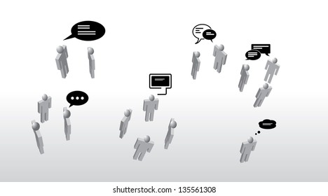 Vector illustration of virtual 3d people.