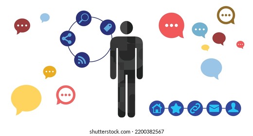 ilustración vectorial de las métricas de lenguaje corporal virtual estimación de los niveles de compromiso 