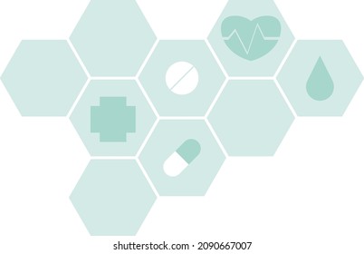 vector illustration, virtual hologram interface of electronic medical record. Digital health analysis. RGB