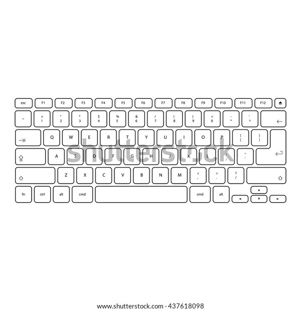 Vector Illustration Virtual Keyboard Outline Style Stock Vector ...