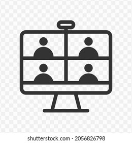 Vector Illustration Of Virtual Meeting Icon In Dark Color And Transparent Background(png).