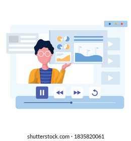 vector illustration of virtual meeting . video conferences. good for any project.