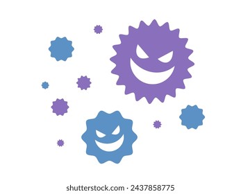 Vector illustration of virus and bacteria images