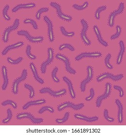 Vector illustration of virus bacteria purple pattern