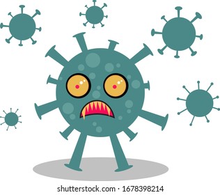 Vektorillustration eines bakteriellen Virusmonsters