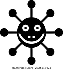 vector illustration of virus cartoon