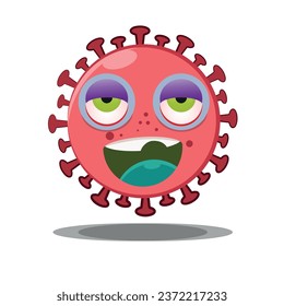vector illustration of a virus in cartoon style, child health.