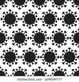 Vector illustration. Virus. Corona virus simple icon pattern on a white background, 2019-ncov symbol, covid-19 sign, pandemic pictogram