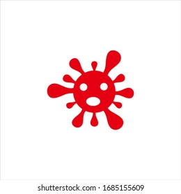 vector illustration of virus. Covid-19 Corona virus concept inscription typography design logo