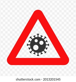 Vector illustration of an virus danger icon in dark color and transparent background(png)