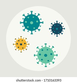 Vector illustration of virus in flat design style. Set of Dangerous virus illustration in the world.