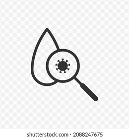 Vector illustration of virus icon in dark color and transparent background(png).