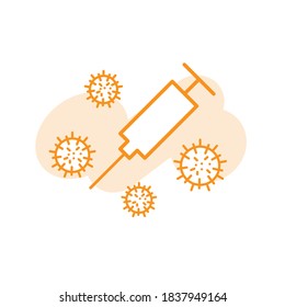 Vector illustration of virus icon design template