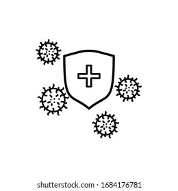 Vector illustration, virus icon. Line  design template