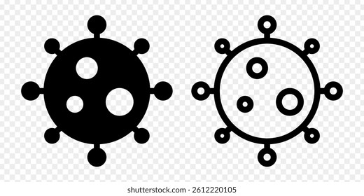 Vector illustration of Virus icon set isolated on transparent background