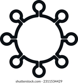 Vektorgrafik eines Virus-Zeilensymbols. Virusstruktur, Krankheiten und Ansteckung.