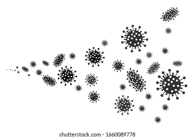 Vector illustration of virus on white background. Symbol of disease and coronavirus.