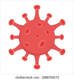 Ilustración vectorial de un virus en un fondo blanco. Símbolo colorido de la infección por el virus covid 19. Coronavirus 2019-nCoV o SARS-CoV-2, COVID-19. Omicron. Detener la etiqueta del coronavirus.