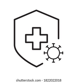 Vector illustration of virus protection, hygiene shield, bacterial prevention