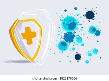 Vector illustration of a virus protection shield