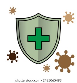 
vector illustration of virus protector, health protector, shield