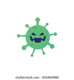 vector illustration virus with pumpkin face halloween 