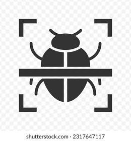 Vector illustration of virus scans icon in dark color and transparent background(PNG).