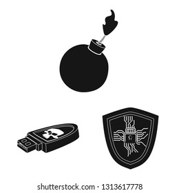 Vector illustration of virus and secure logo. Set of virus and cyber vector icon for stock.