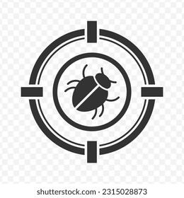 Vector illustration of virus targets icon in dark color and transparent background(PNG).