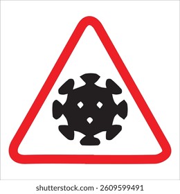 vector illustration of virus warning symbol triangle