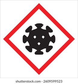 vector illustration of virus warning symbol rhombus
