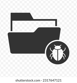 Vector illustration of viruses folder icon in dark color and transparent background(PNG).