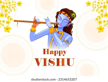 vector illustration of Vishu, Hindu festival celebrated in South India
