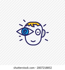 Vector illustration of vision icon colored line. Beautiful emoji element also can be used as view icon element.