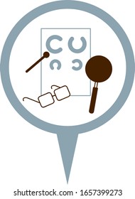 vector illustration of vision test map icon symbol