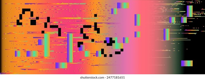 Vector illustration of visual disturbances with the effect of backlight bleeding and pixel noise.