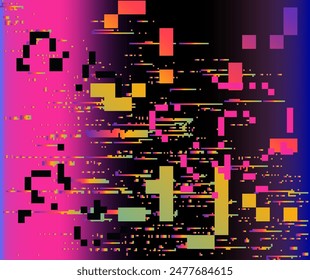 Vector illustration of visual disturbances with the effect of backlight bleeding and noise.