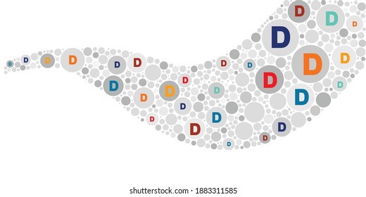 vector illustration of vitamin D nutritious supplement in wave shape design
