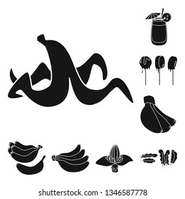 Vector illustration of vitamin and eating sign. Set of vitamin and ripe stock symbol for web.