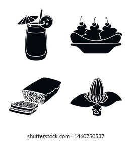 Vector illustration of vitamin and eating sign. Collection of vitamin and ripe vector icon for stock.