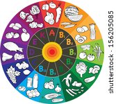 vector illustration of vitamin groups in colored wheel