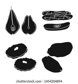 Vector illustration of vitamin and nature sign. Collection of vitamin and dried vector icon for stock.