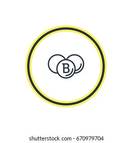 Vector Illustration Of Vitamins Outline. Beautiful Medicine Element Also Can Be Used As Painkiller Element.