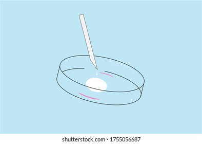 Ilustración vectorial del proceso de fertilización in vitro (FIV)